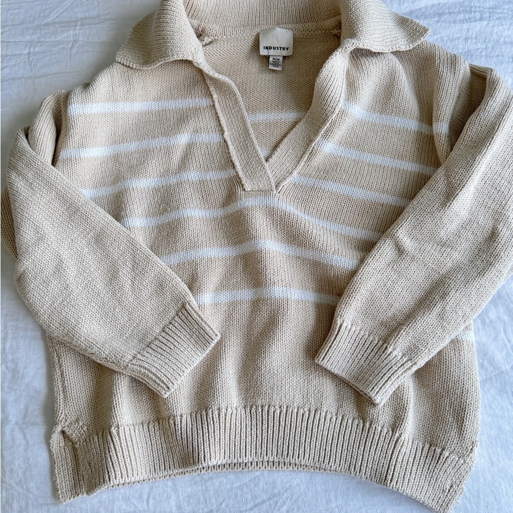 Women's Beige Striped Sweater